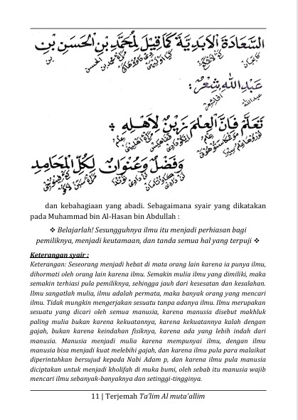 TERJEMAH KITAB TA’LIM MUTAALLIM TEKS ARAB-JAWA PEGON-INDONESIA-Panduan Menuntut Ilmu Ala Pesantren preview 3