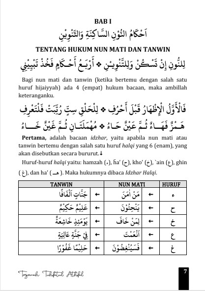 TERJEMAH KITAB TUHFATUL ATHFAL BAHASA INDONESIA-Pelajaran Ilmu Tajwid Dasar preview 2
