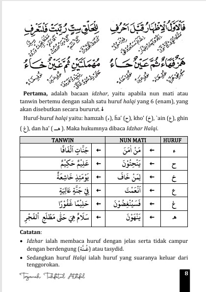 TERJEMAH KITAB TUHFATUL ATHFAL TEKS ARAB-JAWA PEGON-BAHASA INDONESIA-Syaikh Sulaiman bin Husain bin Muhammad preview 4