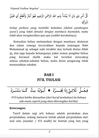 TERJEMAH NADZOM MAQSHUD DAN PENJELSANNYA - Panduan Cepat Memahami Ilmu Shorof preview 3