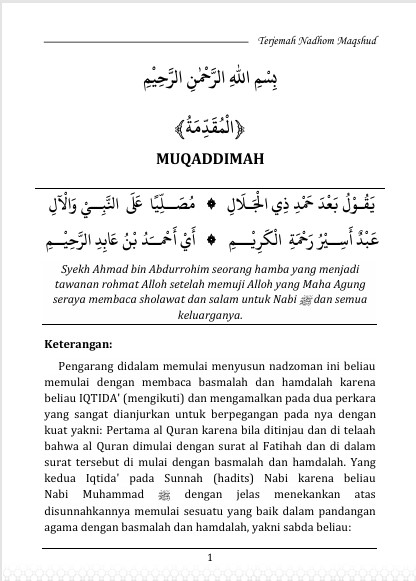 TERJEMAH NADZOM MAQSHUD DAN PENJELSANNYA - Panduan Cepat Memahami Ilmu Shorof preview 2