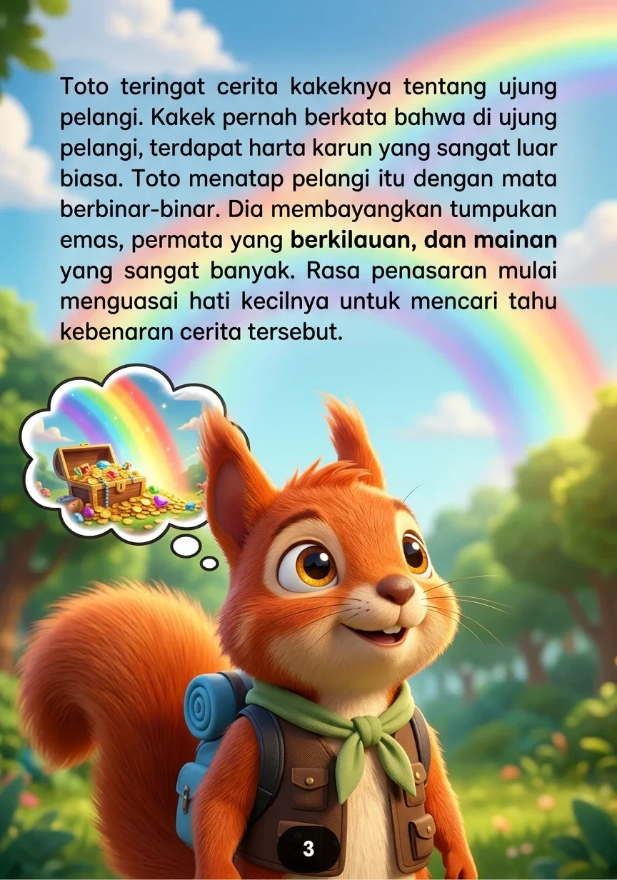TOTO MENCARI UJUNG PELANGI Sang Tupai yang Suka Bertualang preview 1