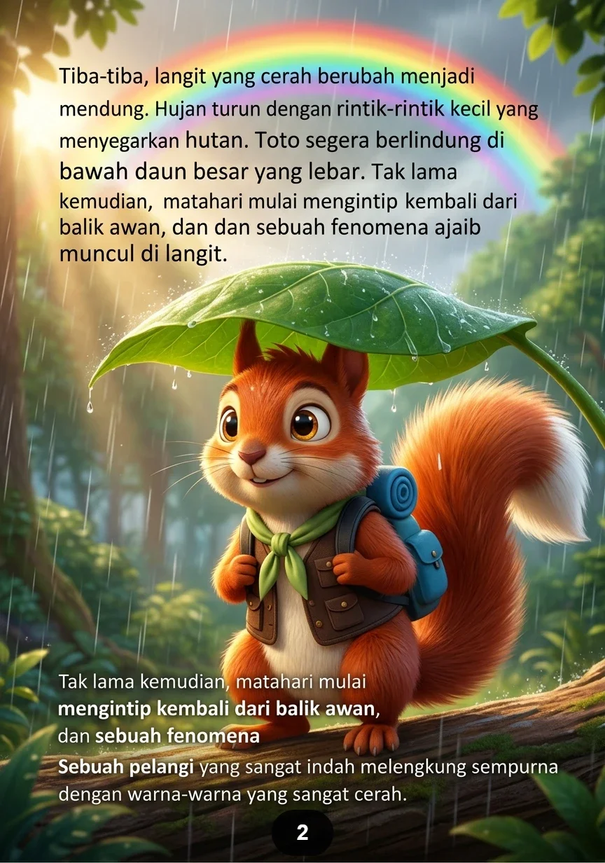TOTO MENCARI UJUNG PELANGI Sang Tupai yang Suka Bertualang preview 4
