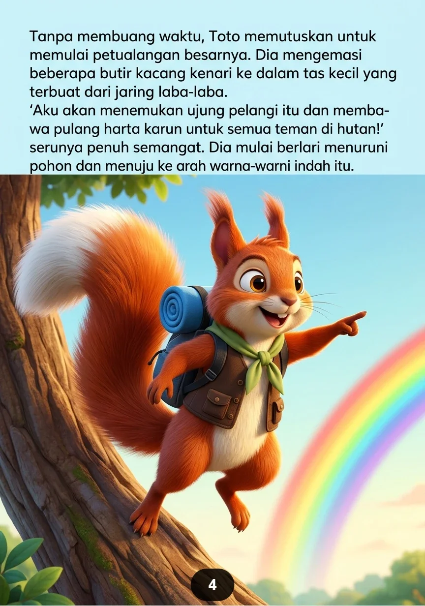 TOTO MENCARI UJUNG PELANGI Sang Tupai yang Suka Bertualang preview 2